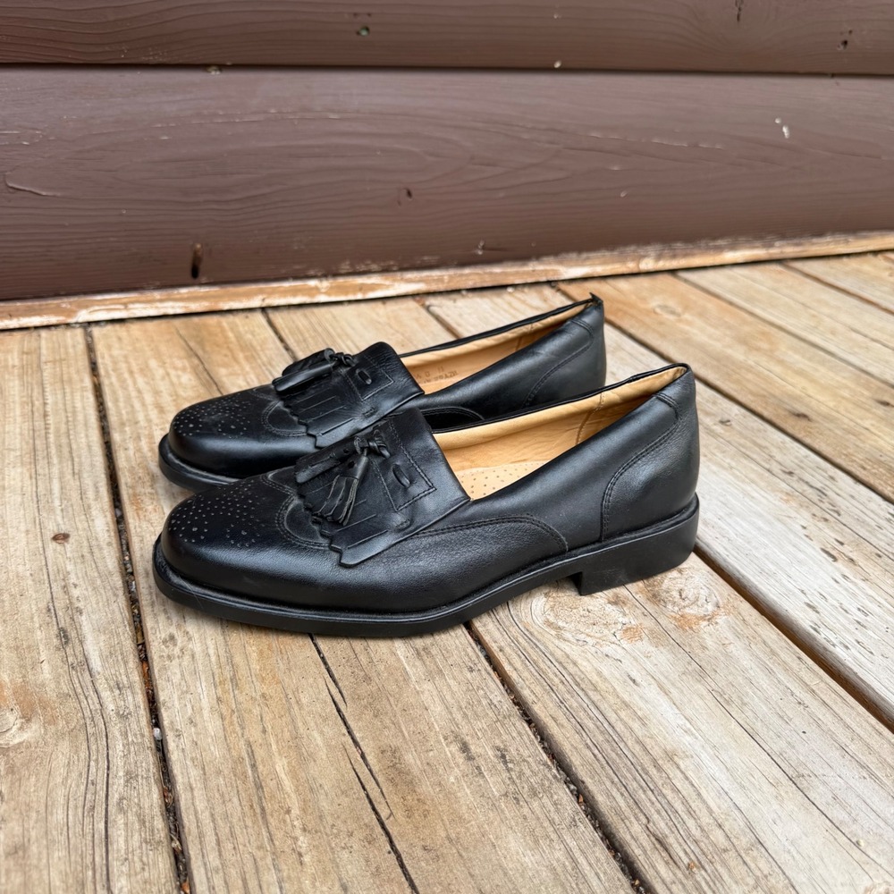 Sandro Moscoloni Vineyard Shoes Womens 7.5 Loafers Wingtip Tasseled Kiltie Black